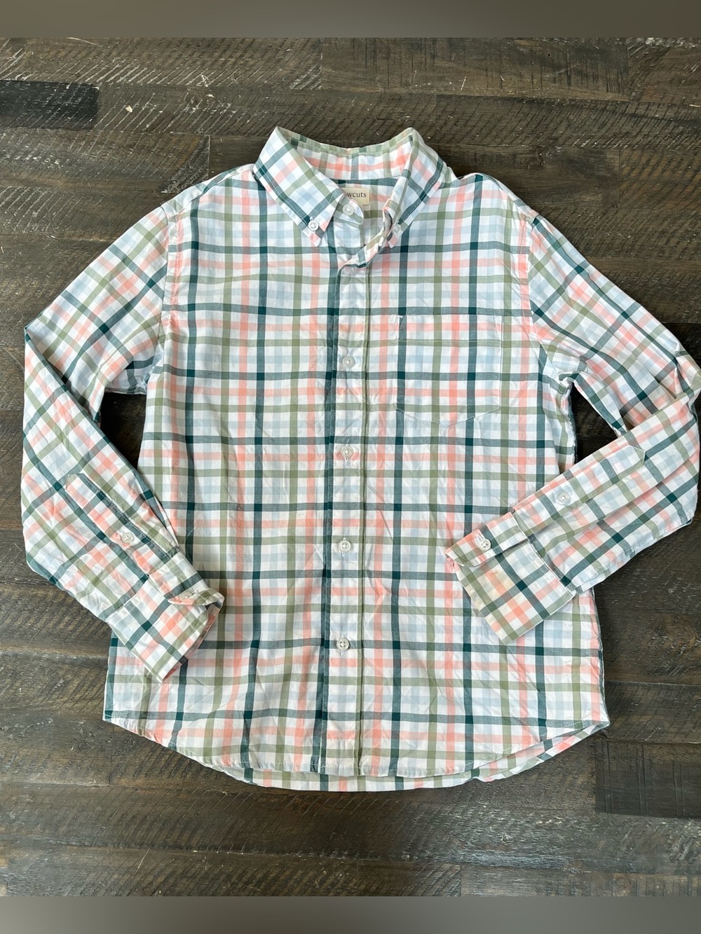 Crewcuts J Crew Factory Boys Youth Button Down Shirt Size 8 Plaid Cotton
